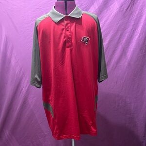 Tampa Bay Buccaneers Red and Gray Polo Shirt with Logo XL new no tags